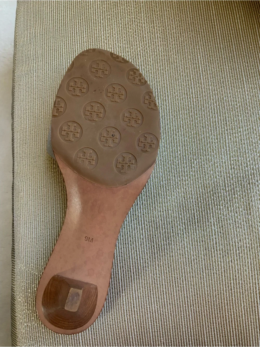 Tory Burch Metallic Silver Logo Slide Mules